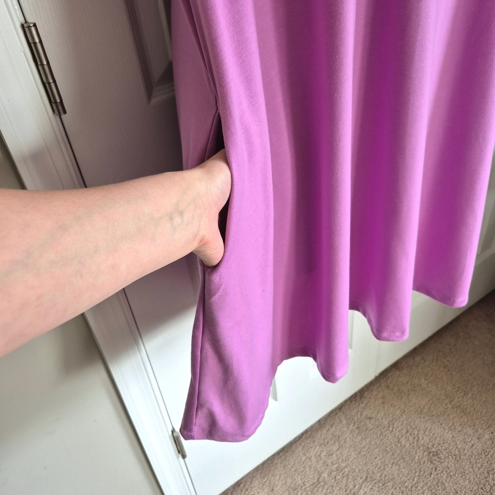 Architect lilac‎ pink purple tee shirt casual dress with pockets women's plus 2X - Picture 3 of 6